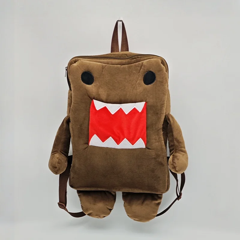 Domo Kun 플러시 배낭 여성 남성 갈색 박제 가방 귀여운 작은 어깨 메신저 가방